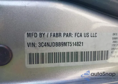 2021 Jeep Compass North z USA, uszkodzony, nr VIN 3C4NJDBB9MT514821